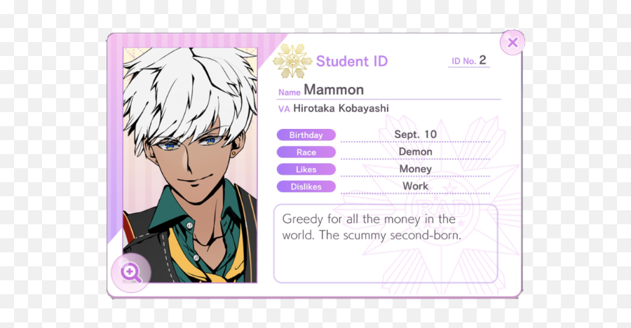 Pin - Obey Me Student Id Mammon Emoji,Tsundere Emojis