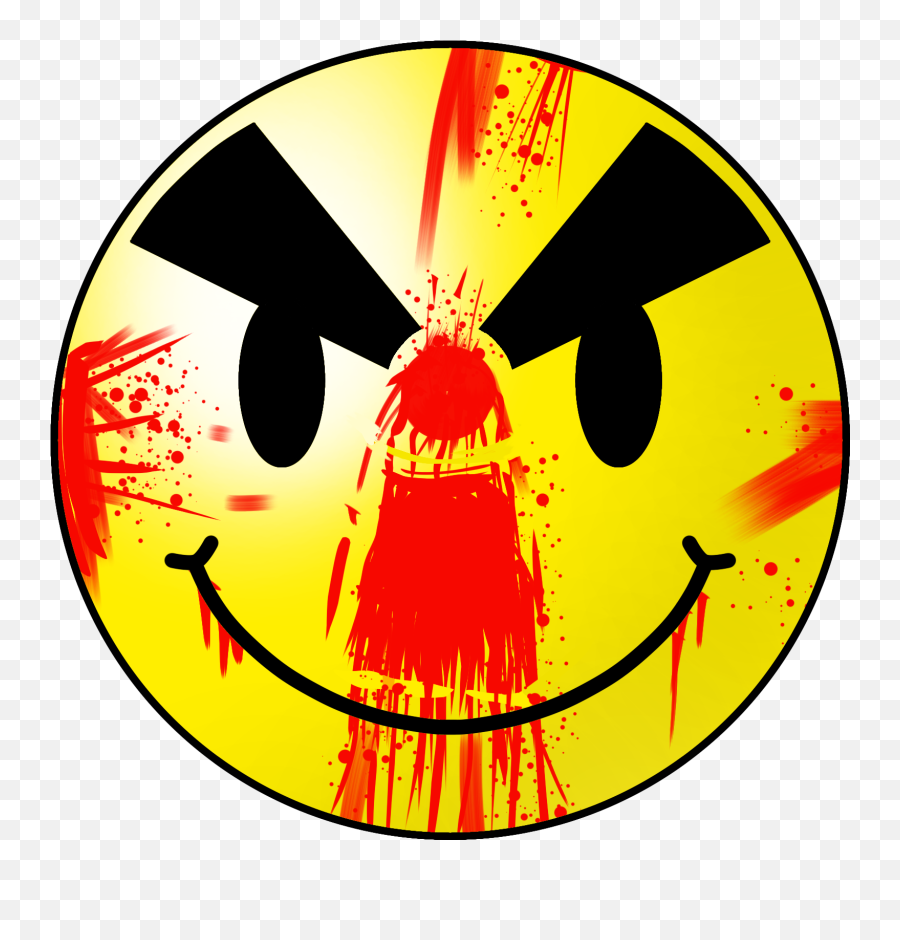 Smiley Face Nuke Symbol Blood U003d By Darko747 On Newgrounds - Dot Emoji,Text Emoticon Crooked Smiley Face