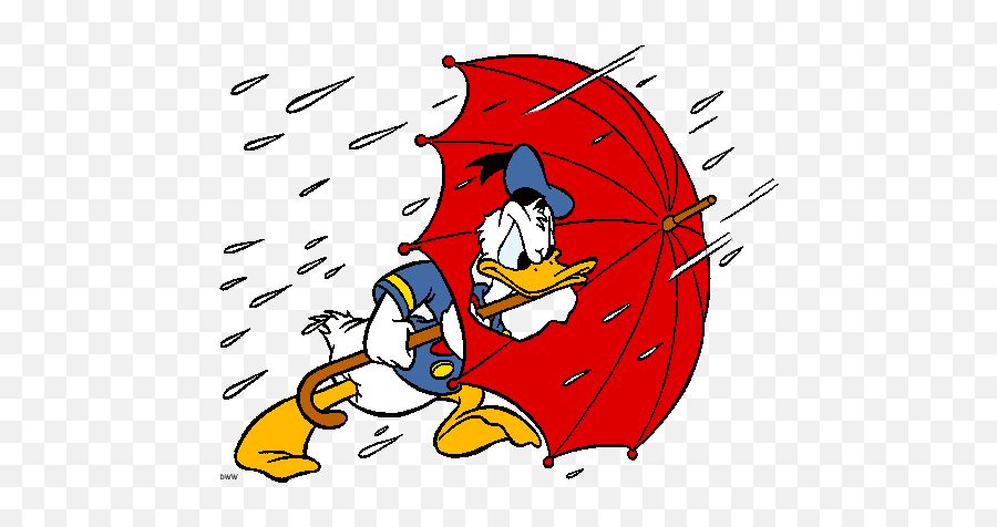 Donald In The Rain - Donald Duck With Umbrella Emoji,Horrified Emoticon Gif