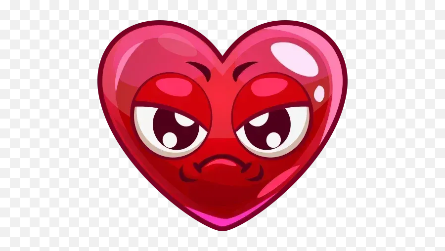 Line Emoji Whatsapp Stickers - Stickers Cloud Heart With Sad Face,4 Emojis