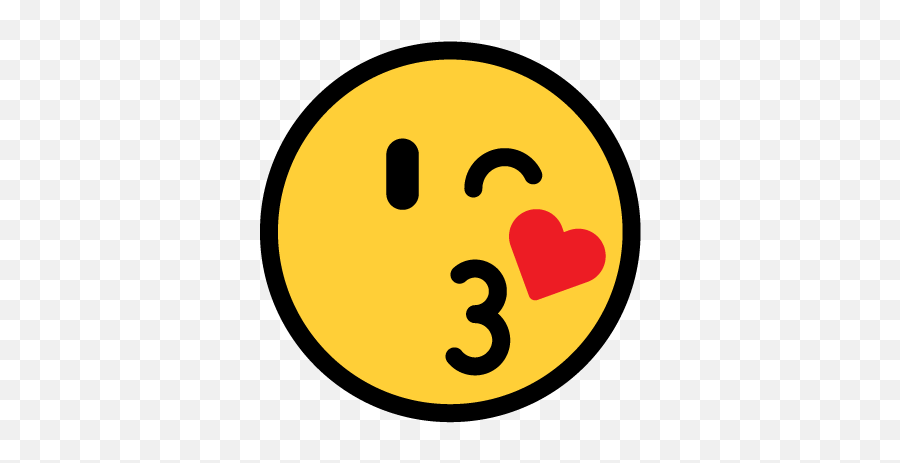 Justemoji - Contrast Happy,Face Throwing A Kiss Emoji