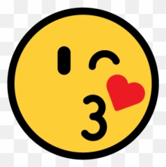 Justemoji - Contrast Happy,Face Throwing A Kiss Emoji