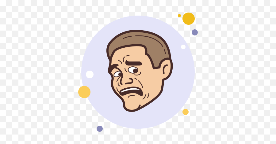 Scared Face Meme Icon In Circle Bubbles Style Emoji,Appropriate Scary Faces Emojis