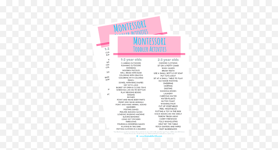 Montessori Activity List - This Toddler Life Emoji,Work Emotion T7r Brm 18x8.5