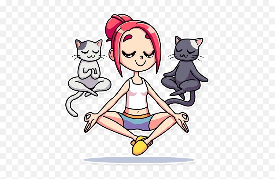 Meditation Telegram Stickers Sticker Search Emoji,Crazy Cat Lady Emoticon