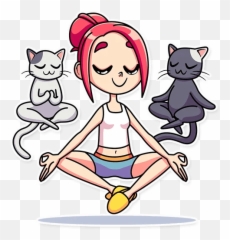 Meditation Telegram Stickers Sticker Search Emoji,Crazy Cat Lady Emoticon