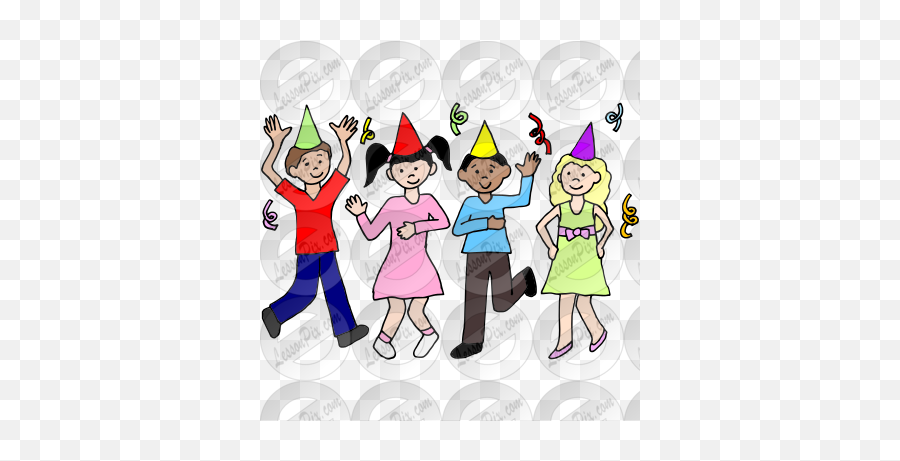 Party Picture For Classroom Therapy Use - Great Party Clipart Emoji,Happy Christmas Birthday Emoticons For Facebook Post