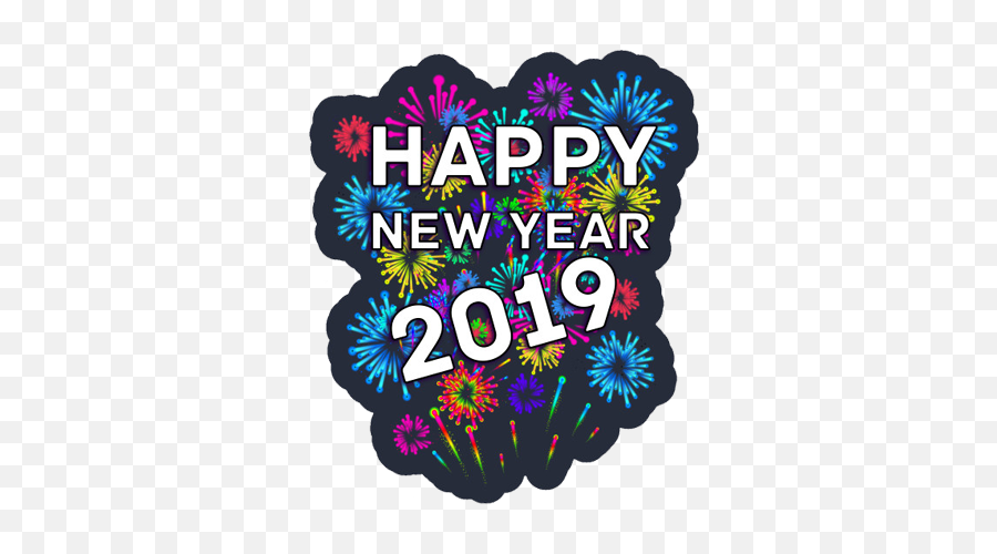 Happy New Year 2019 Sticker For Whatsapp Iphone - Event Emoji,Happy New Year Emoji 2019
