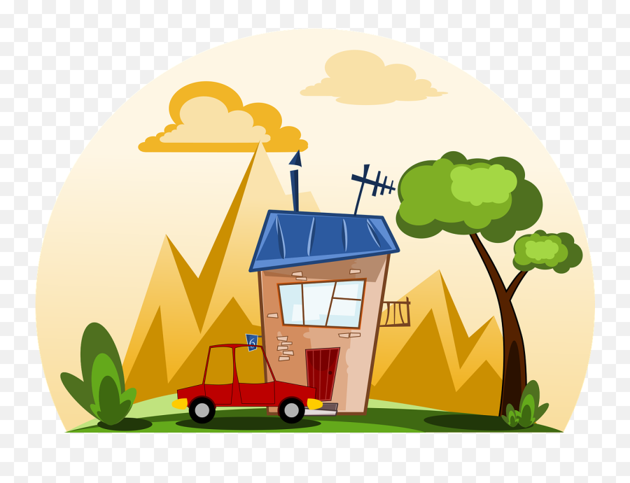 House Car Mountains - Free Vector Graphic On Pixabay Emoji,Sky Grass Mountain Emoji