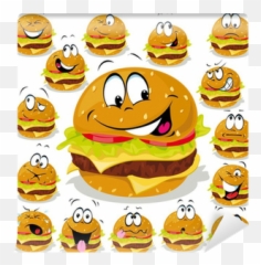 Expressions Wall Mural Pixers - Happy Emoji,Hamburger Emoticon