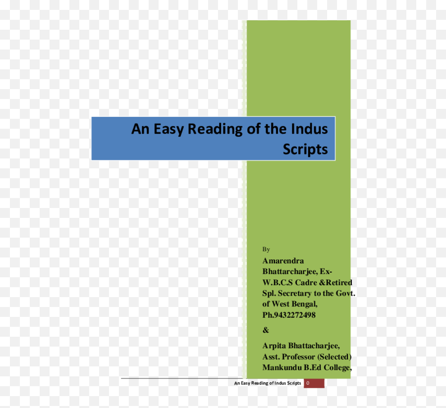 Pdf An Easy Reading Of The Indus Scripts Amarendra - Vertical Emoji,Tongue Emoticon Meaning In Hindi