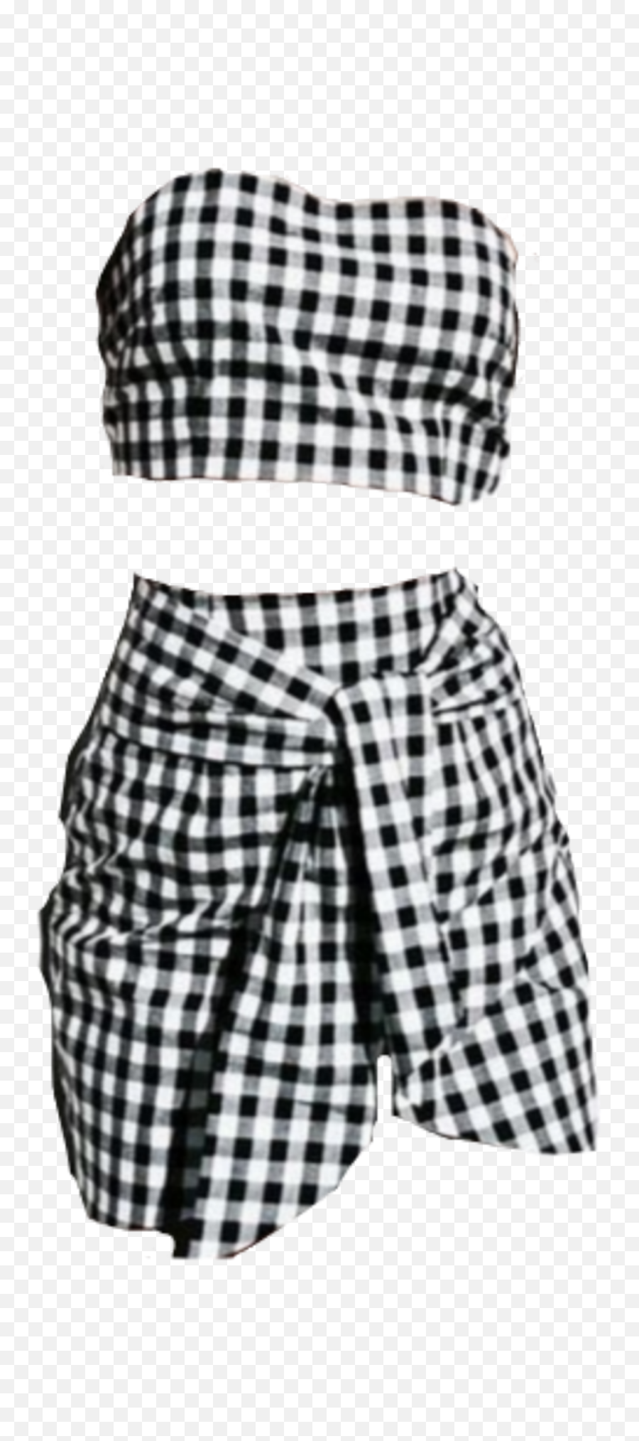 Crop Plaid Black Outfit Girl Sticker - Two Piece Set Emoji,Emoji Outfits For Girls Cheap