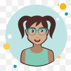 Two Ponytails Hair Lady With Green Glasses Icon - Dibujo De Una Mujer Inteligente Emoji,Pigtail Emoji