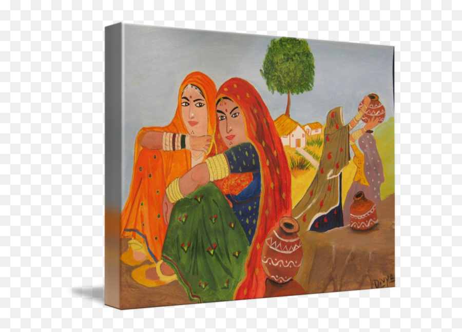 Indian Village Scene - Picture Frame Emoji,Trees Emotion Paintings Van Gogh