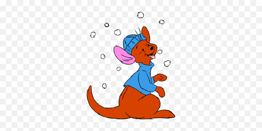 Roo Catching Snowflakes On His Tongue Winnie The Pooh - Fictional Character Emoji,Snowflake Snowflake Boy Emoji