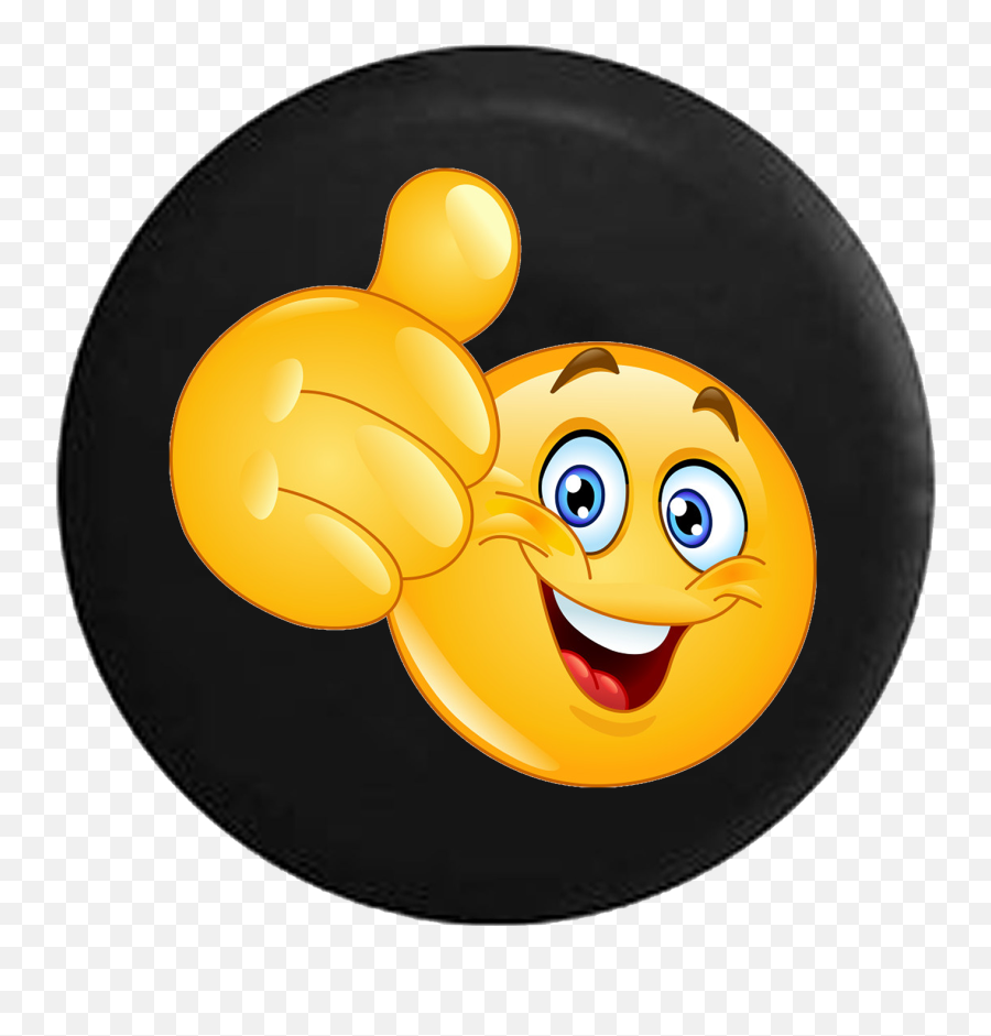 Smiling Thumbs Up Emoji Text Jeep Camper Spare Tire Cover Custom Size - V519 Biswa Bangla Park,Smiling Emoji