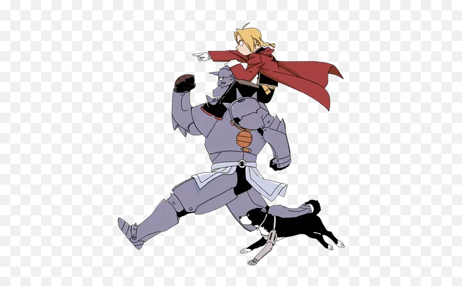 Trending Stickers For Whatsapp Page 194 - Stickers Cloud Edward And Alphonse Running Emoji,Fullmetal Alchemist Emoticon