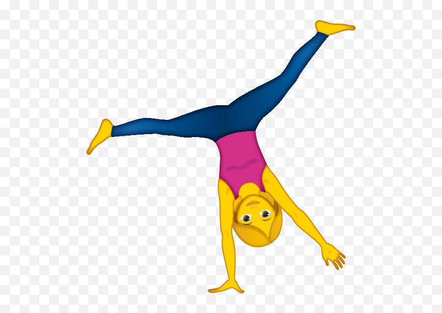 Yoga Emoji Png - Emoji Handstand,Girl Muscle Emoticon