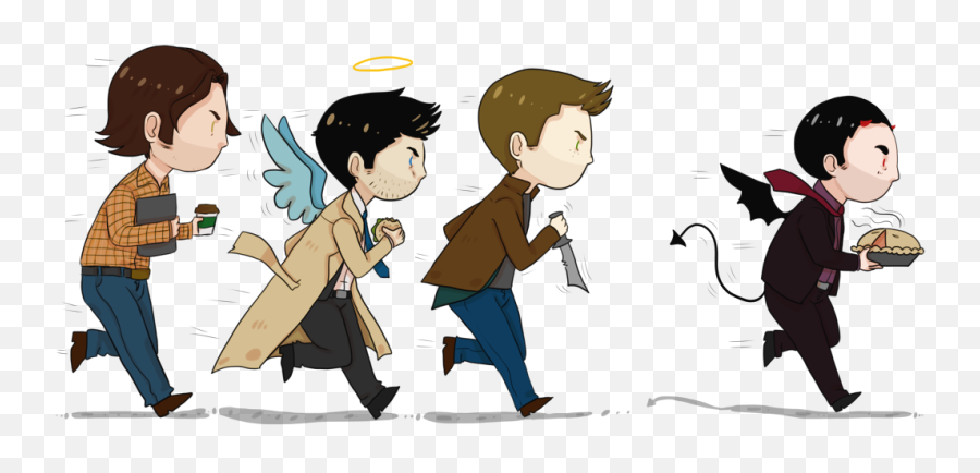 Supernatural Dean Winchester Sam Winchester Castiel - Fanart Dean Sam E Castiel Supernatural Emoji,Supernatural-dean Winchester Emoticons