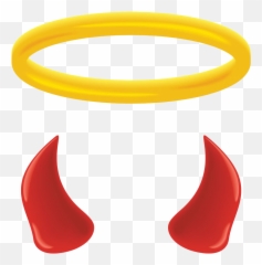 Download Vector Halo Devil - Angel And Demon Emoji,Angel Devil Emoji