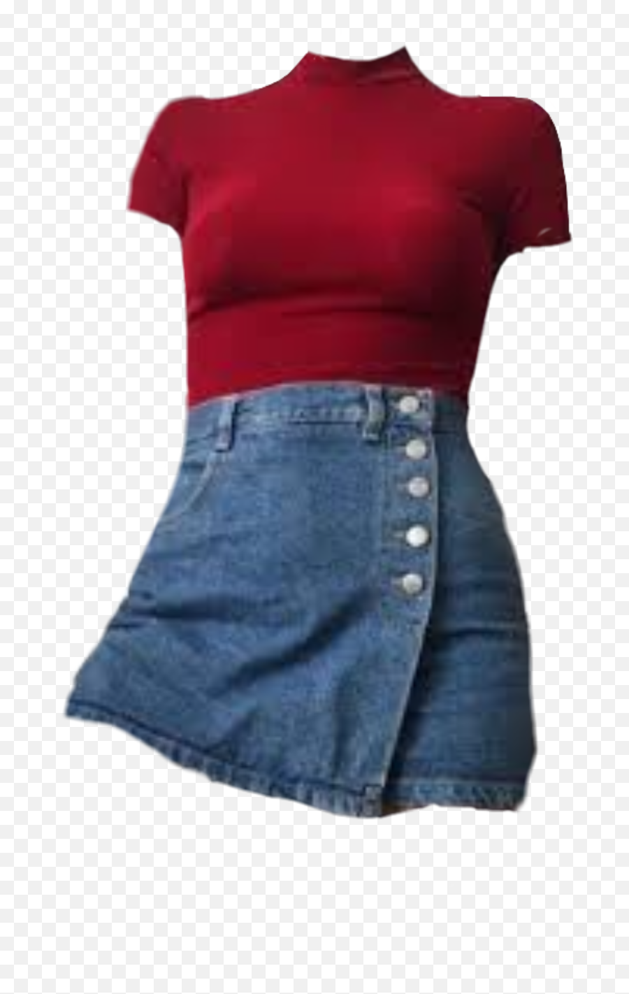 Skirt Shirt Denim Red Sticker Emoji,Emoji Shirt And Skirt
