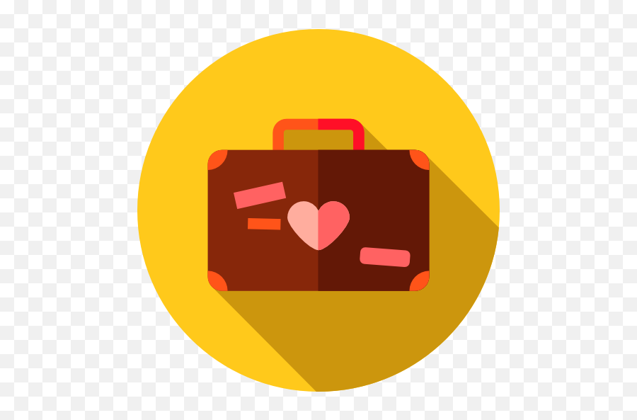 Heart Suitcase Travel Luggage Trip - Travel Round Icon Png Emoji,Luggage Emoji