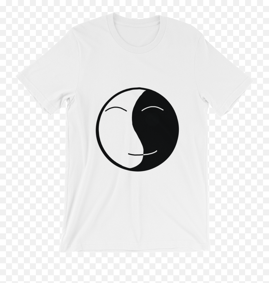 Yin Yang Smiley 2 Unisex T - Short Sleeve Emoji,Facebook New Yin Yang Like Emoticons