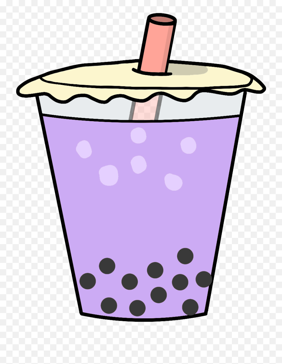 Taro Boba Tea Sticker Png Taro Stickers - Taro Milk Tea Transparent Background Emoji,Boba Emoji