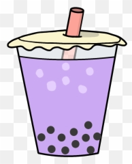 Taro Boba Tea Sticker Png Taro Stickers - Taro Milk Tea Transparent Background Emoji,Boba Emoji