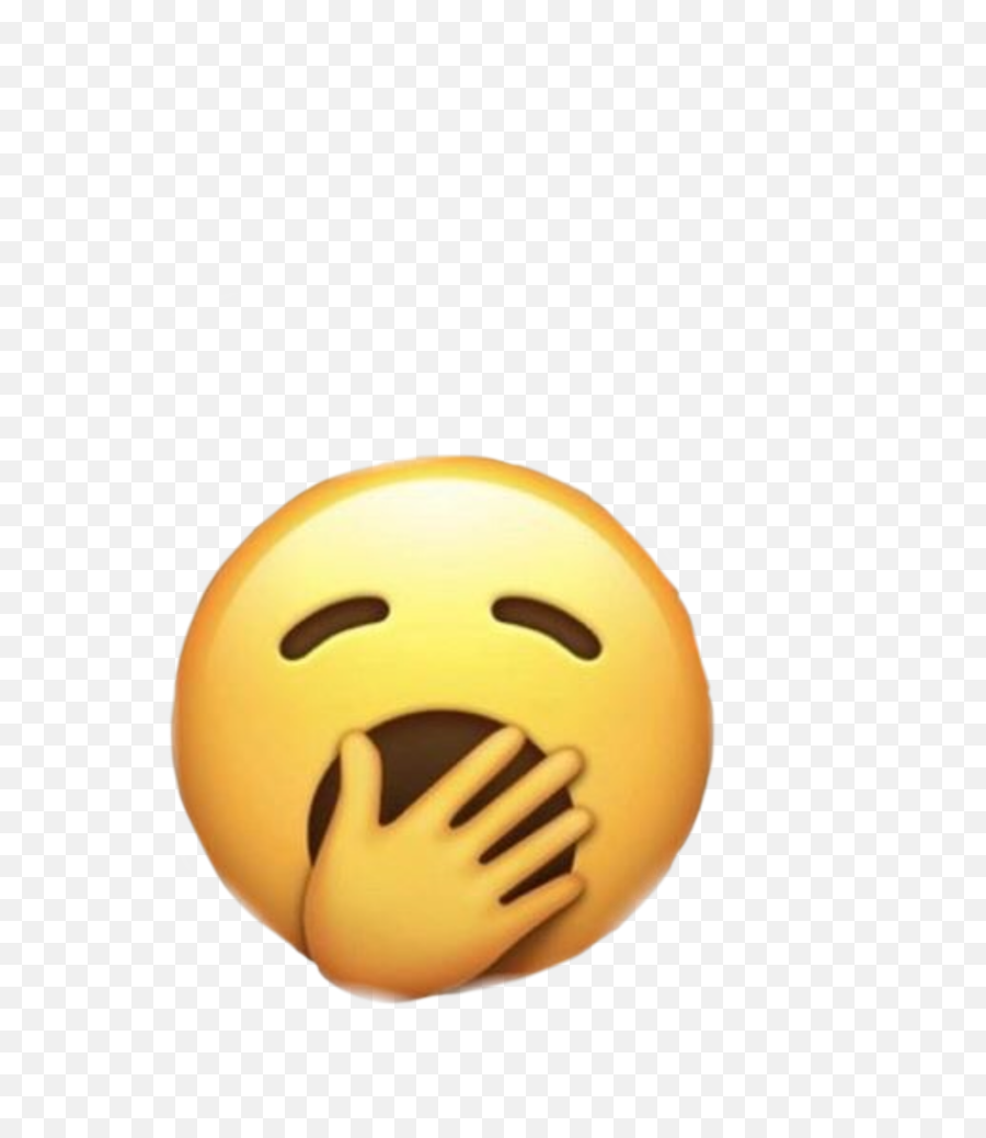Yawn Emoji Yellow Hand Tired Sticker - Happy,Tired Emoji