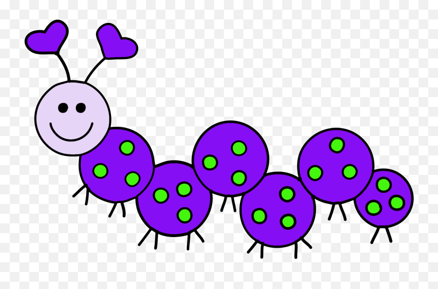 Cute Cartoon Caterpillar Clipart - Clipart Caterpillar Emoji,Purple Caterpillar Emoticon