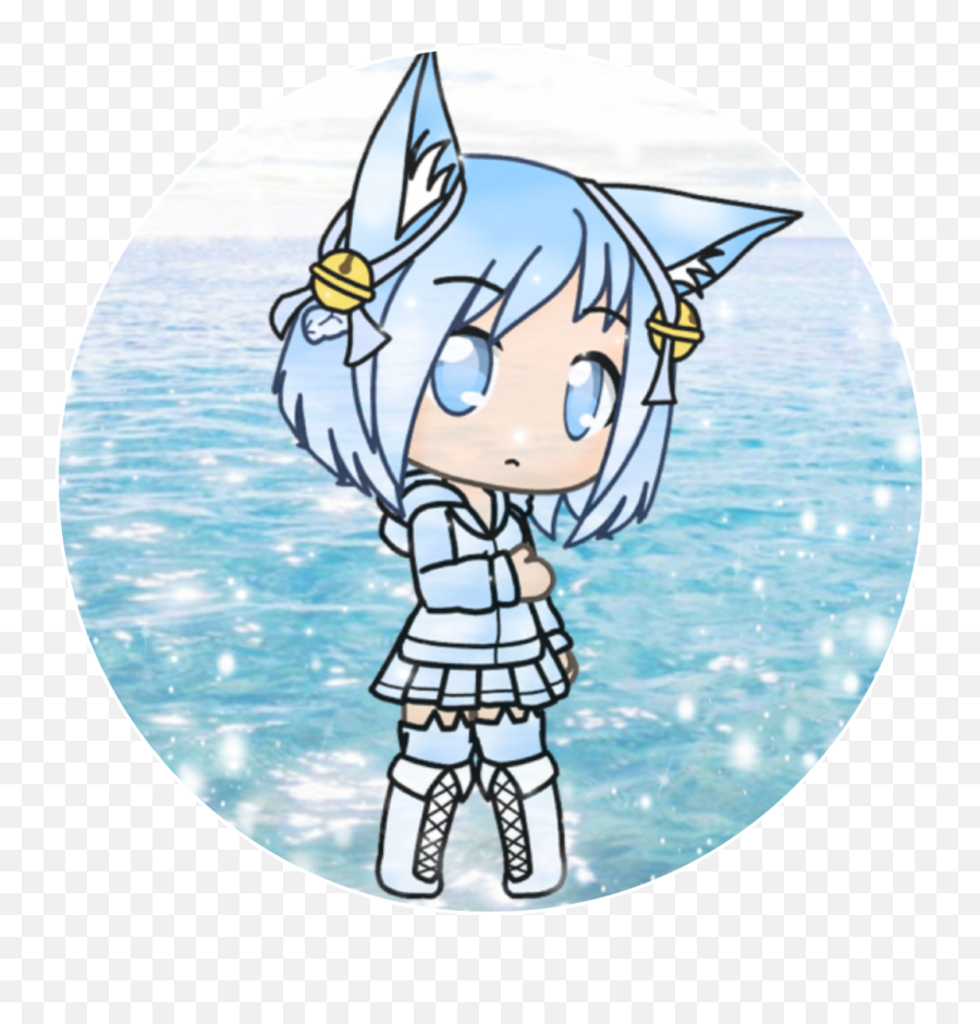 Images Of Chibi Anime Gacha Life Wolf Girl - Wolf Gacha Life Girl Blue Emoji,Gacha Heartless Boy With Emojis