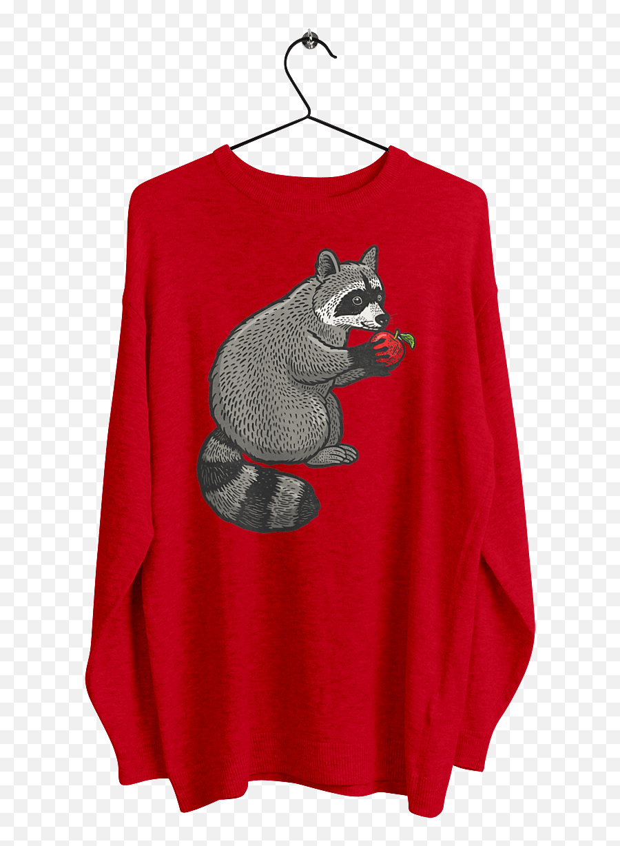 Menu0027s Sweatshirt With Print Raccoon With Apple - Customprint Emoji,Raccoon Showing Emotions