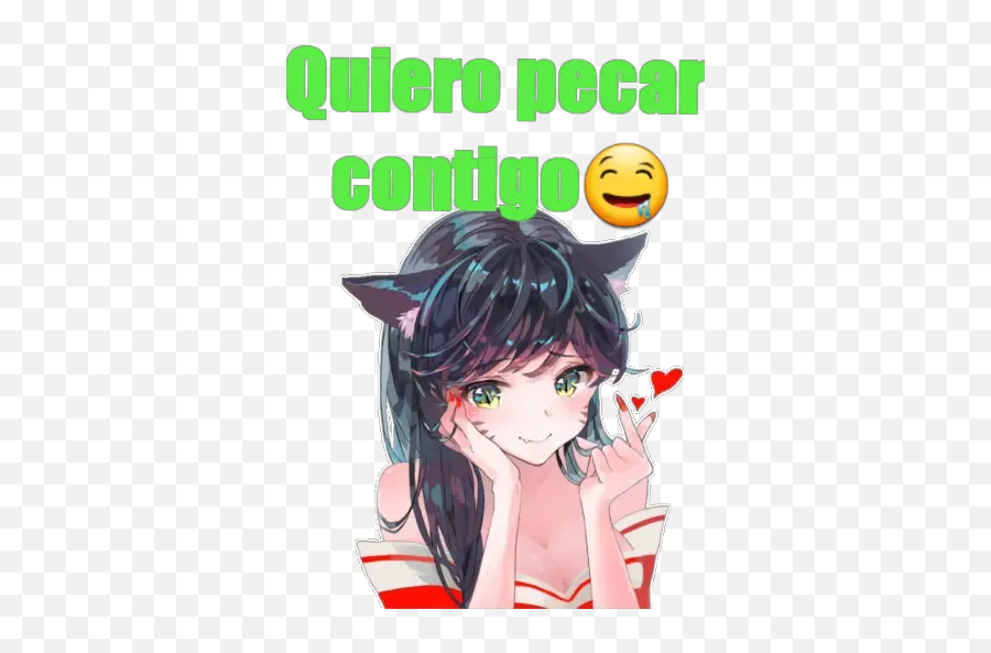 Anime Fox Girl Calaamadaha Dhejiska Ah Ee Loogu Talagalay Emoji,Ahri Emoticons