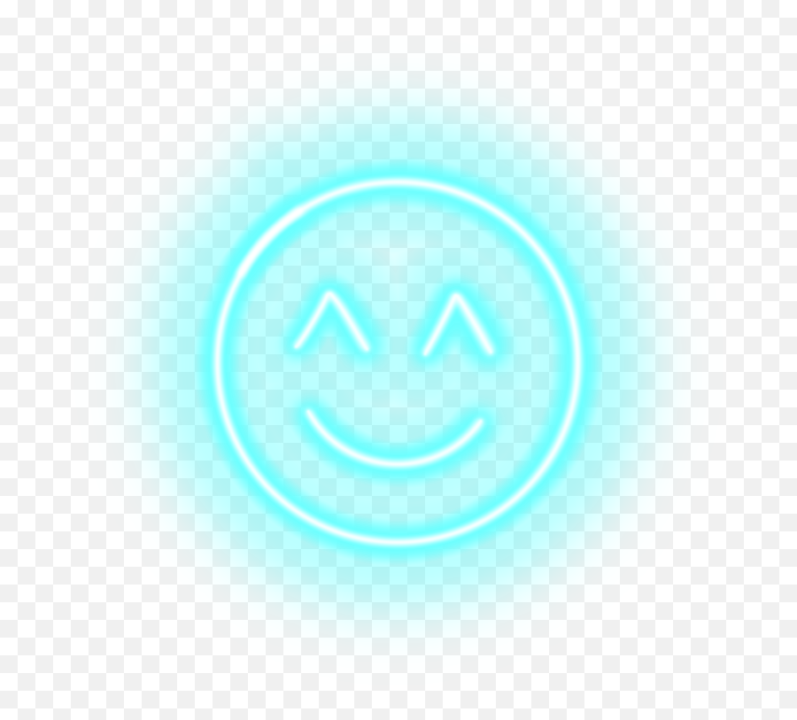 Glow Neon Emojiart Emoji Blue Sticker - Dot,R Emoji