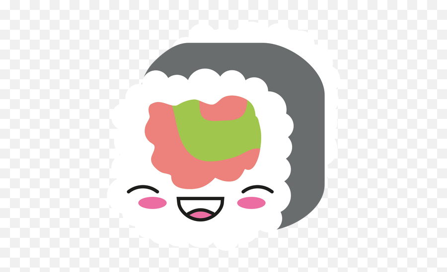 Laughing Kawaii Emoticon Sushi Roll - Transparent Png U0026 Svg Sushi Kawaii Png Emoji,Cute Japanese Emoticon
