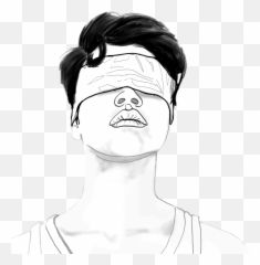 Blindfolded Boy Tshirt Drawing Sticker - For Adult Emoji,Blindfolded Emoji