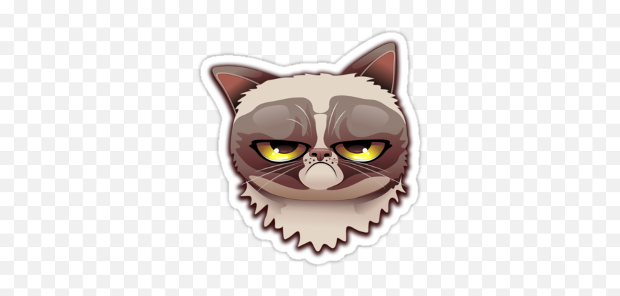 Grumpy - Grumpy Cat Cartoon Emoji,Pouting Cat Emoji