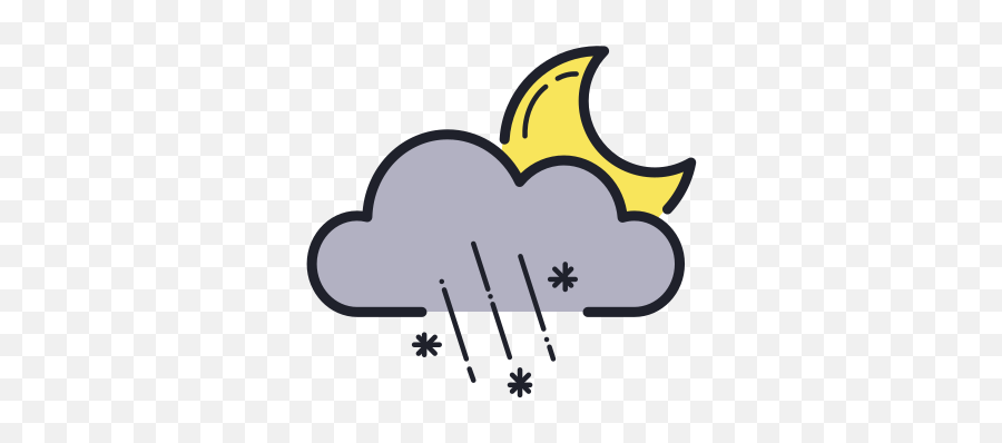 Rainy Snowy Night Icon U2013 Free Download Png And Vector - Night Rainy Weather Icon Emoji,Number 10 And Rain Emoji