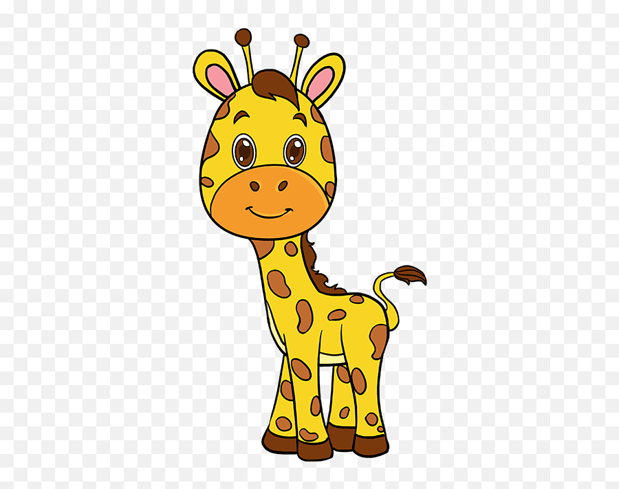 How To Draw A Baby Giraffe - Really Easy Drawing Tutorial Step By Step Easy Giraffe Draw Emoji,Mixed Emotions Cartoon Drawing