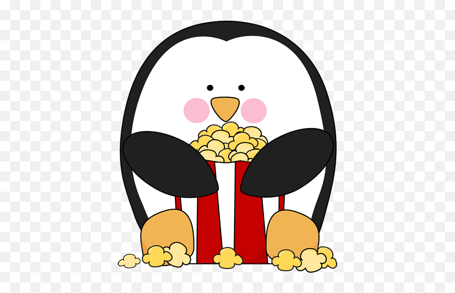 Free Free Popcorn Clipart Download - Penguin Eating Popcorn Clipart Emoji,Popcorn Eating Emoji