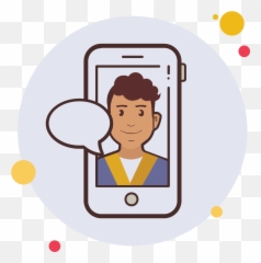 Male Student Messaging Icon Clipart - Full Size Clipart Emoji,Male And Female Emoticon To Use In Chat