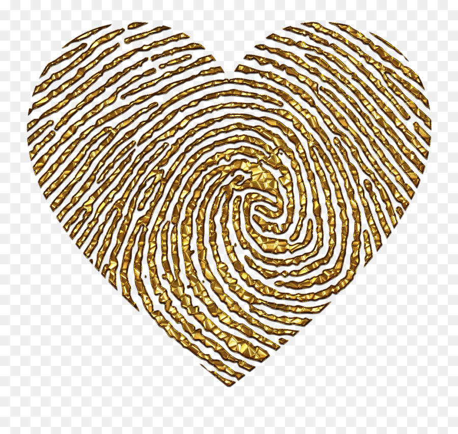 Golden Heart Gold Foil Love Finger - Fingerprint Heart Emoji,Emotion Foils