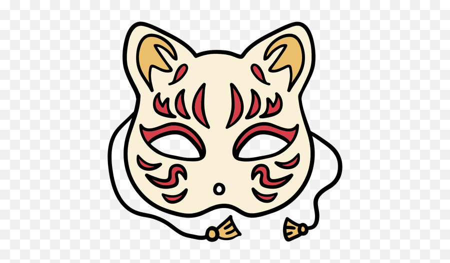Japan Cat Mask Hand Drawn - Transparent Png U0026 Svg Vector File Mascara De Gato Japones Desenho Emoji,Emoji Japones