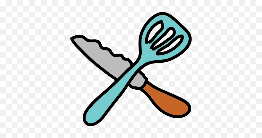 Knife And Spatchula Icon In Doodle Style Emoji,Knife Emoji Ios