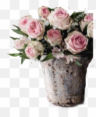 Pink White Roses Flowervase Sticker By Charlotte - Rustic White Flowers Arrangement Png Emoji,Boquet Emoji
