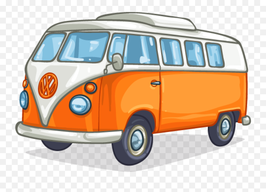 Vw Bus Art - Camper Van Cartoon Clipart Full Size Clipart Camper Van Clipart Emoji,Vw Hippie Emoji