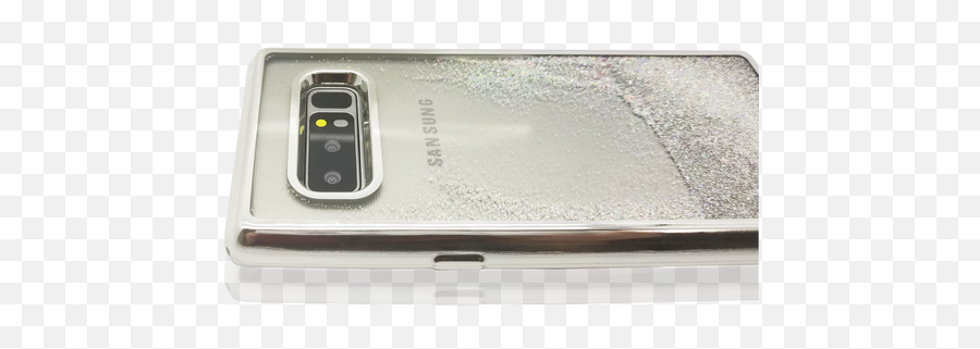 Samsung Galaxy Note 8 Mm Electroplated Water Glitter Case With Stars Silver - Camera Phone Emoji,Galaxy Note 4 Emoji Contact