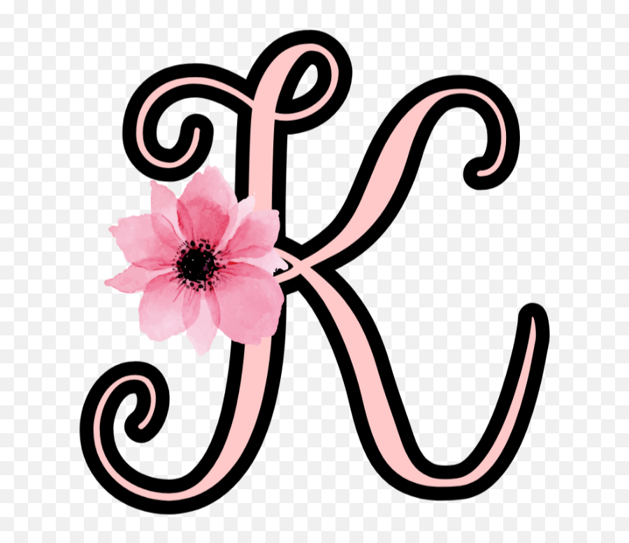 Letter K Alphabet Sticker - Floral Emoji,Kim K Emoji