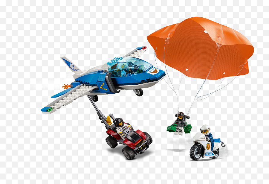 Spielzeug Lego 60208 Sky Police Parachute Arrest Toy Jet - Lego City Sky Police Parachute Arrest 60208 Emoji,Motorbike Emoticon Facebook